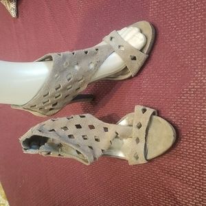 Latte Brown suede leather high heel sandals by Steve Madden sz 8